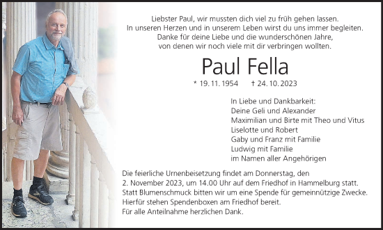 Anzeige von Paul Fella von MGO