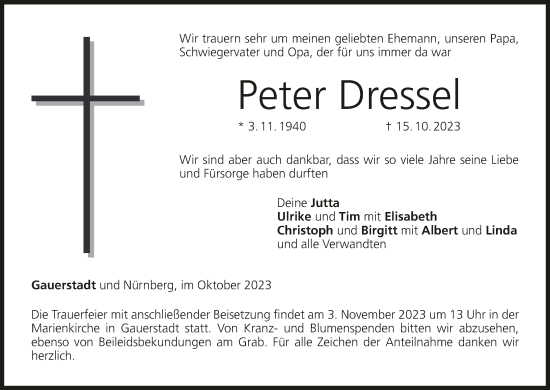 Anzeige von Peter Dressel von MGO