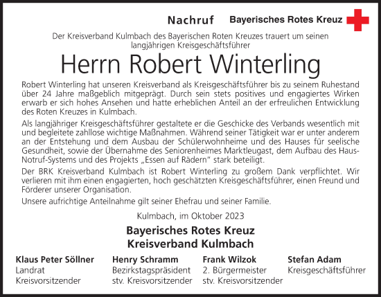 Anzeige von Robert Winterling von MGO