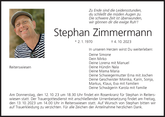 Anzeige von Stephan Zimmermann von MGO
