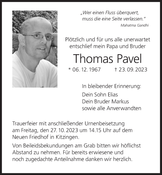 Anzeige von Thomas Pavel von MGO