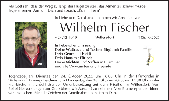 Anzeige von Wilhelm Fischer von MGO