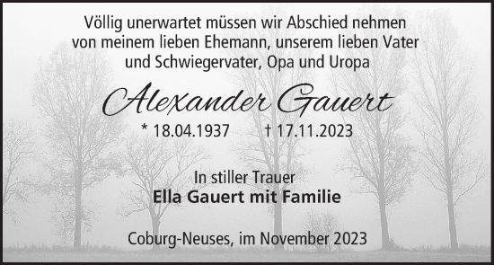Anzeige von Alexander Gauert von MGO