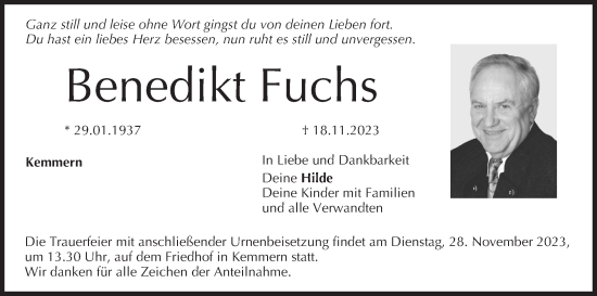 Anzeige von Benedikt Fuchs von MGO