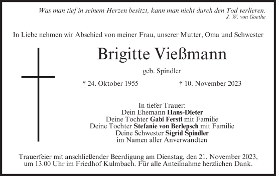 Anzeige von Brigitte Vießmann von MGO