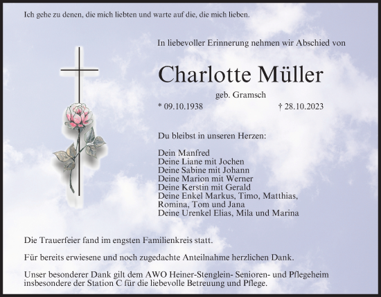 Anzeige von Charlotte Müller von MGO