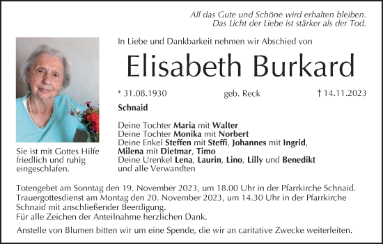 Anzeige von Elisabeth Burkard von MGO