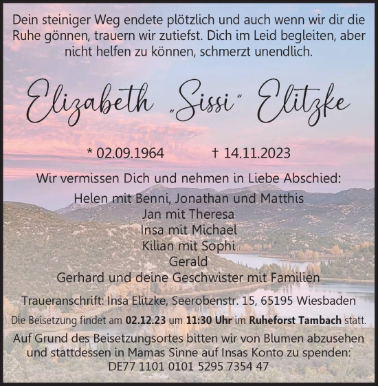 Anzeige von Elizabeth Elitzke von MGO