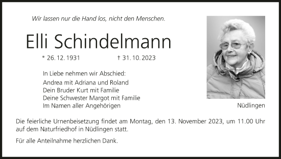 Anzeige von Elli Schindelmann von MGO
