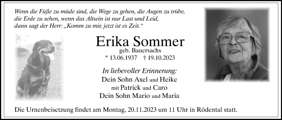 Anzeige von Erika Sommer von MGO