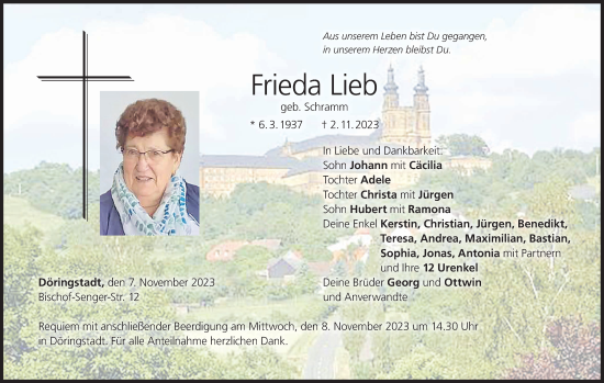 Anzeige von Frieda Lieb von MGO