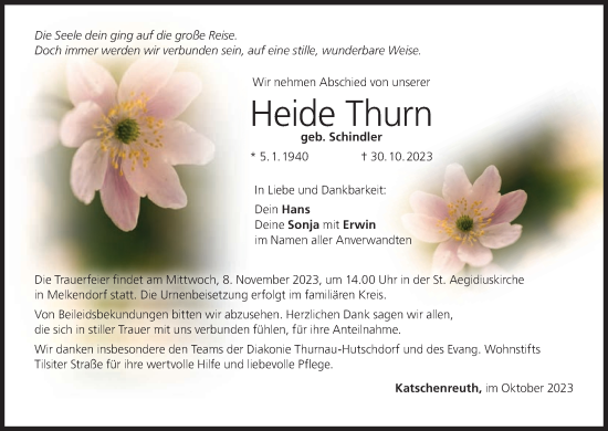 Anzeige von Heide Thurn von MGO