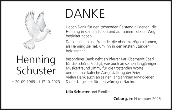 Anzeige von Henning Schuster von MGO