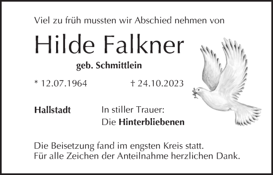 Anzeige von Hilde Falkner von MGO