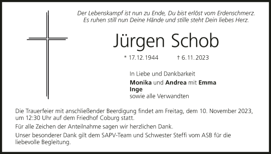 Anzeige von Jürgen Schob von MGO