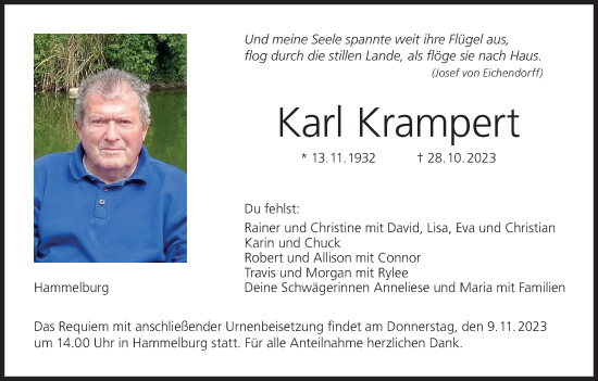 Anzeige von Karl Krampert von MGO