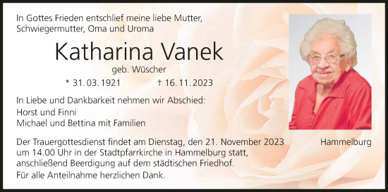 Anzeige von Katharina Vanek von MGO