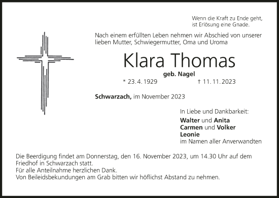 Anzeige von Klara Thomas von MGO