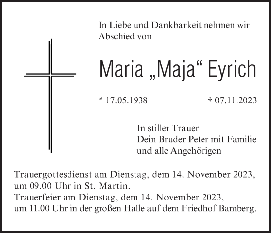 Anzeige von Maria Eyrich von MGO