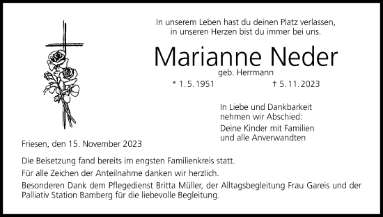 Anzeige von Marianne Neder von MGO