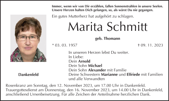 Anzeige von Marita Schmitt von MGO