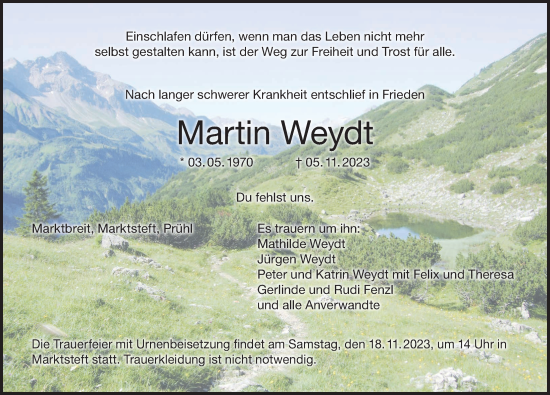 Anzeige von Martin Weydt von MGO