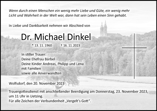Anzeige von Michael Dinkel von MGO