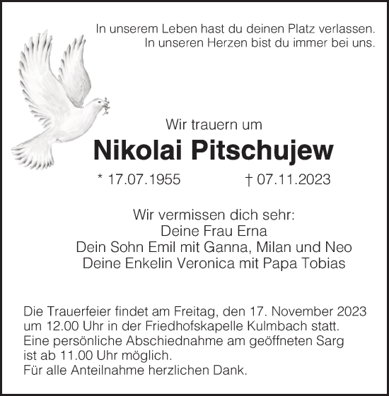 Anzeige von Nikolai Pitschujew von MGO