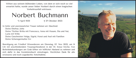Anzeige von Norbert Buchmann von MGO