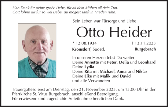 Anzeige von Otto Heider von MGO