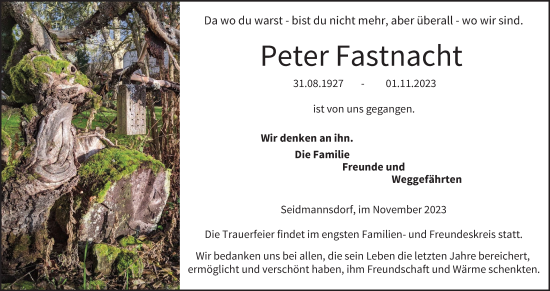 Anzeige von Peter Fastnacht von MGO