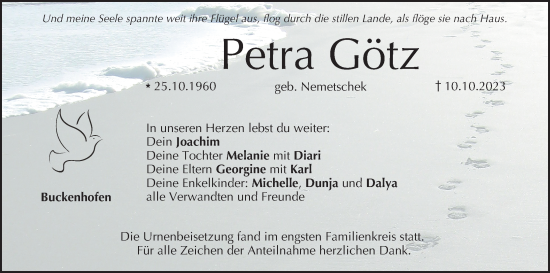 Anzeige von Petra Götz von MGO