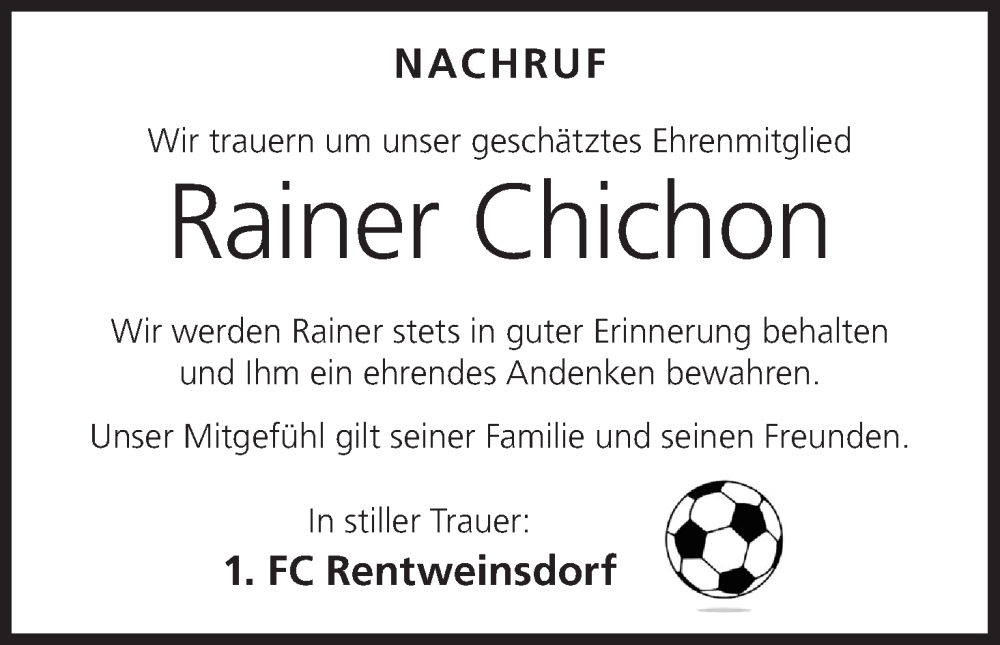  Traueranzeige für Rainer Chichon vom 18.11.2023 aus MGO