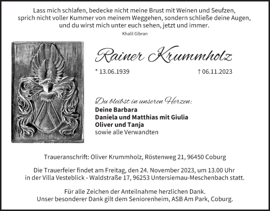 Anzeige von Rainer Krummholz von MGO