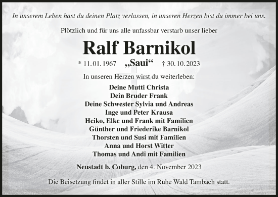 Anzeige von Ralf Barnikol von MGO