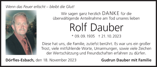 Anzeige von Rolf Dauber von MGO