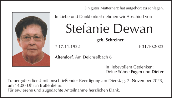 Anzeige von Stefanie Dewan von MGO