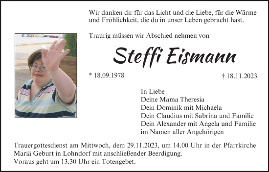 Anzeige von Steffi Eismann von MGO