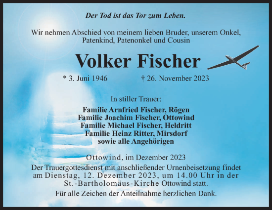Anzeige von Volker Fischer von MGO
