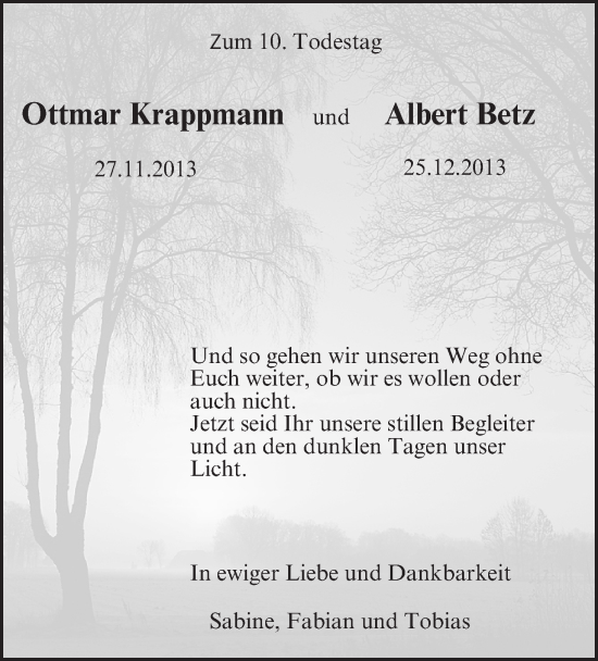 Anzeige von Albert Betz von MGO