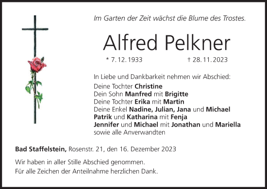 Anzeige von Alfred Pelkner von MGO