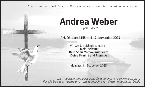 Anzeige von Andrea Weber von MGO