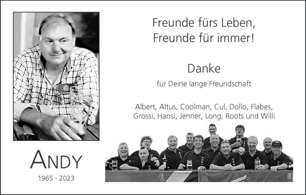  Traueranzeige für Andy Gerlach vom 09.12.2023 aus MGO
