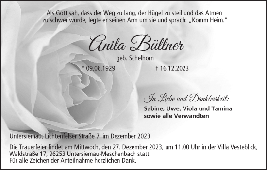 Anzeige von Anita Büttner von MGO
