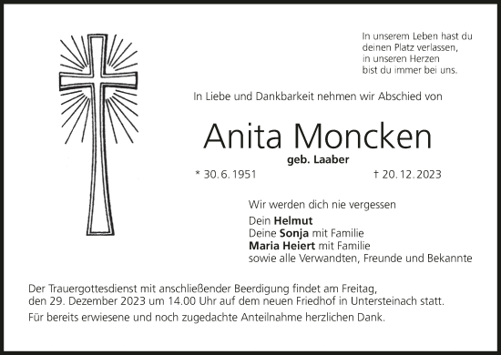 Anzeige von Anita Moncken von MGO