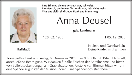 Anzeige von Anna Deusel von MGO