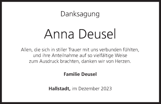 Anzeige von Anna Deusel von MGO
