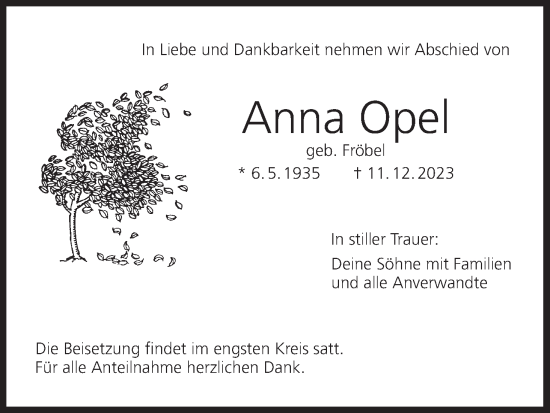 Anzeige von Anna Opel von MGO