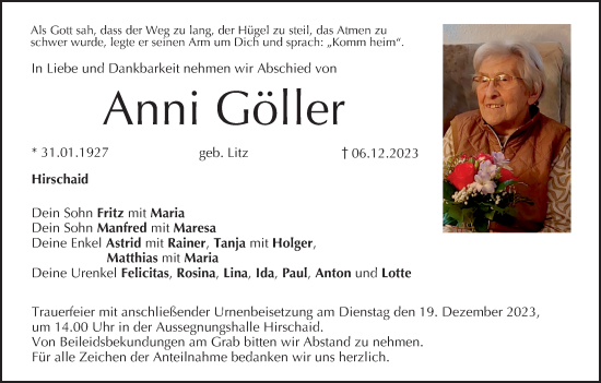 Anzeige von Anni Göller von MGO