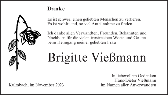 Anzeige von Brigitte Vießmann von MGO